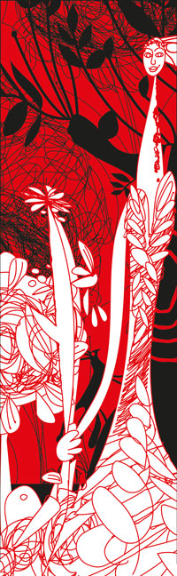 Detalle de Mujer y olivo, dibujo de Montse Noguera